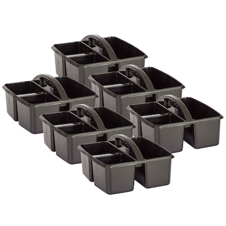 Teacher Created Resources Storage Caddy, Plastic, Black, 6 PK TCR20902